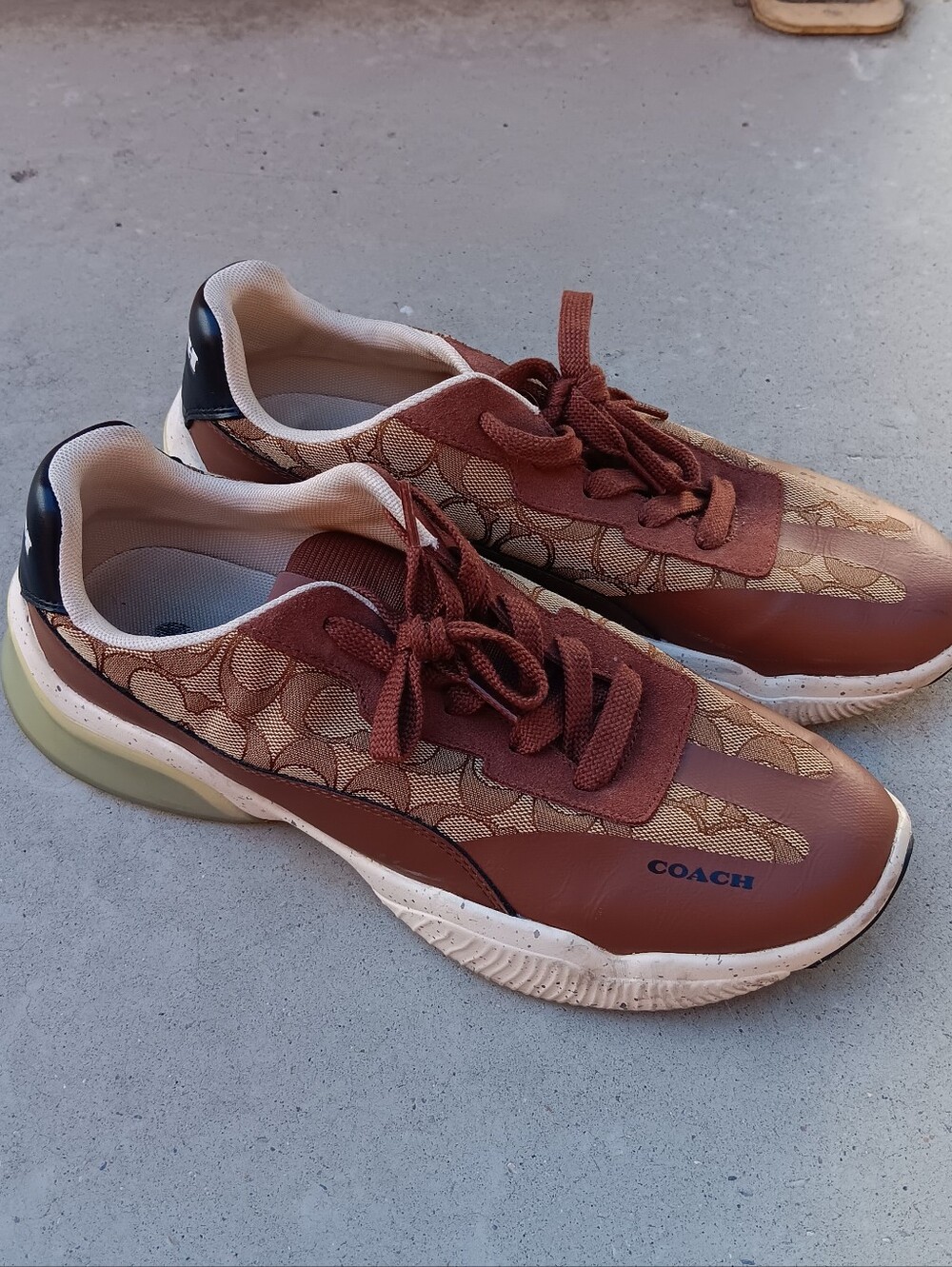 COACH "Citysole" Khaki Signature Canvas  Runner C8812 Sneaker Shoe Mens SZ 9.5